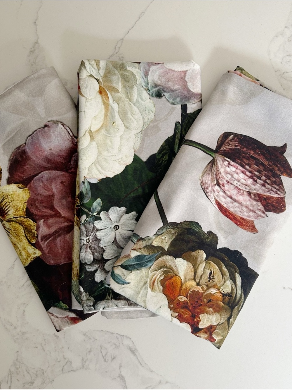 3 x Floral Cotton Euro Shams - Multi (Set of 3)